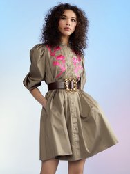Annabelle Cotton Dress - Khaki