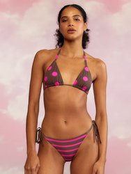 Becca String Bikini Bottom - Brown And Pink