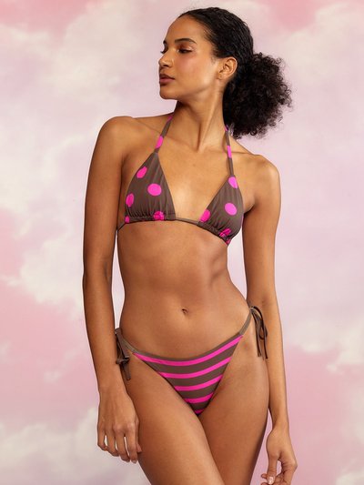 Cynthia Rowley Becca String Bikini Bottom - Brown And Pink product