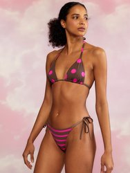 Becca String Bikini Top - Brown And Pink