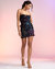 Bella Sequin Applique Dress - Black Matte