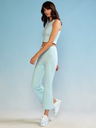 Bonded Cropped Flare Pant - Blue