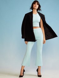 Bonded Cropped Flare Pant - Blue