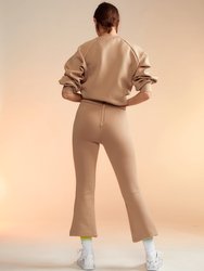 Bonded Cropped Flare Pant - Camel
