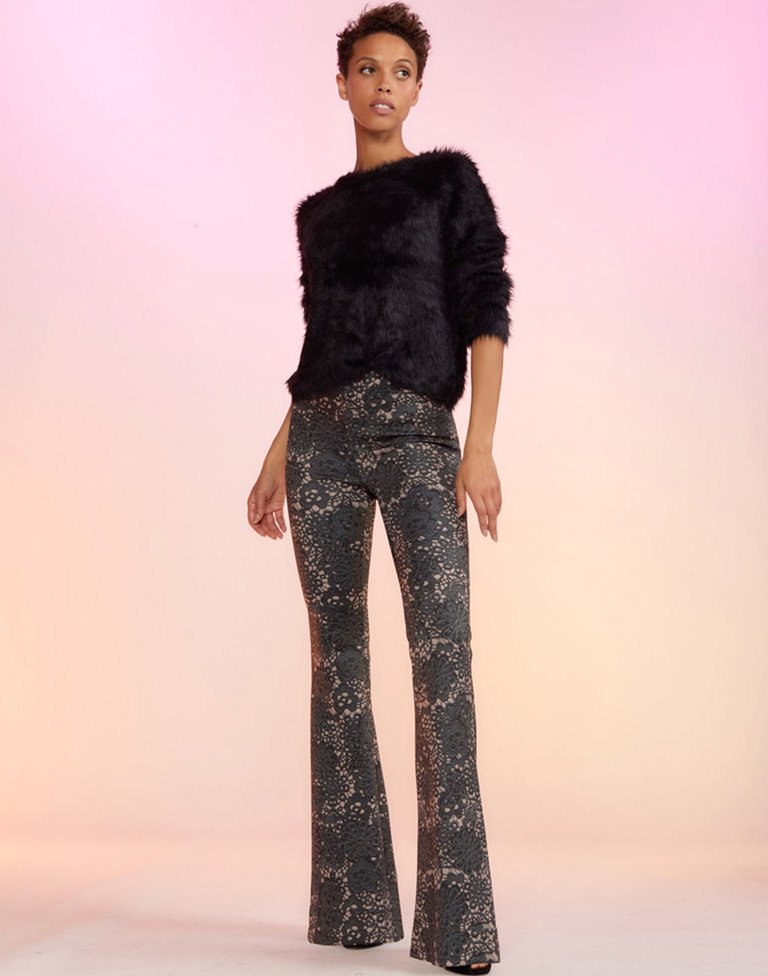 Bonded Fit and Flare Pant - Black Lace - Black Lace