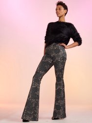 Bonded Fit and Flare Pant - Black Lace