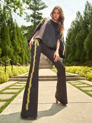 Bonded Fit And Flare Pant - Black