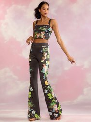 Bonded Fit and Flare Pant - Floral Stud - Floral Stud