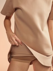 Bonded Mini Skirt - Camel