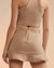 Bonded Mini Skirt - Camel