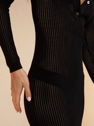 Bondi Crochet Knit Dress - Black