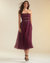 Buckle Up Silk Organza Dress - Burgundy