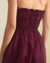 Buckle Up Silk Organza Dress - Burgundy