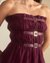 Buckle Up Silk Organza Dress - Burgundy