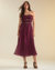 Buckle Up Silk Organza Dress - Burgundy