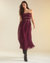 Buckle Up Silk Organza Dress - Burgundy