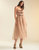 Buckle Up Silk Organza Dress - Camel