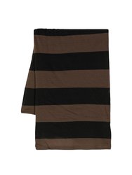 Cotton Jersey Scarf - Black/Brown