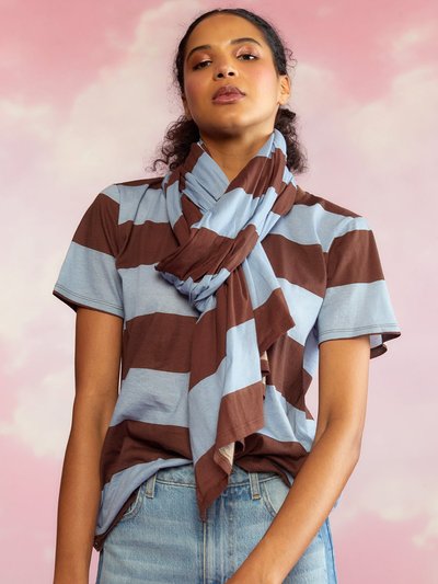 Cynthia Rowley Cotton Jersey Scarf - Brown/Blue product