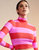 Cropped Striped Turtleneck - Red/Pink