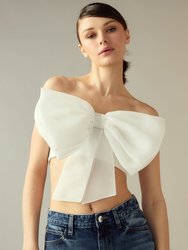Cupid's Bow Bandeau Top - White