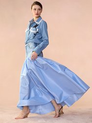 Deconstructed Denim Taffeta Skirt