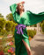 Dolman Sleeve Dance Dress - Green - Green