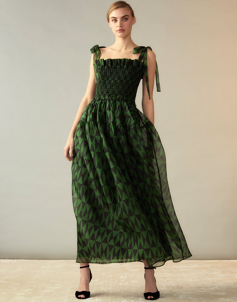 Evergreen Organza Dress - Olive Green