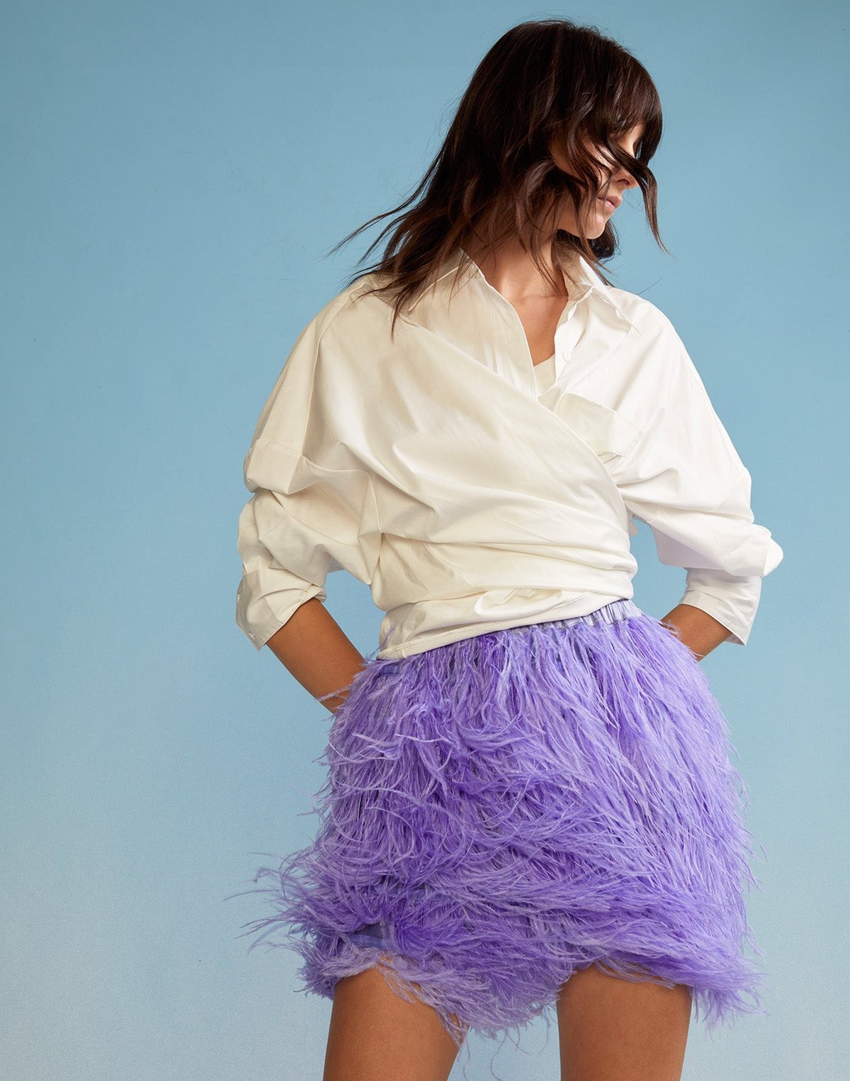 Cynthia Rowley Feather Skirt - Purple