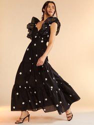 Gabriella Ruffle Dress - Black/White