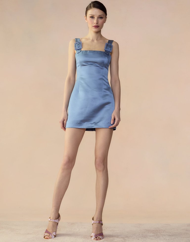 Gigi Satin Dress - Blue