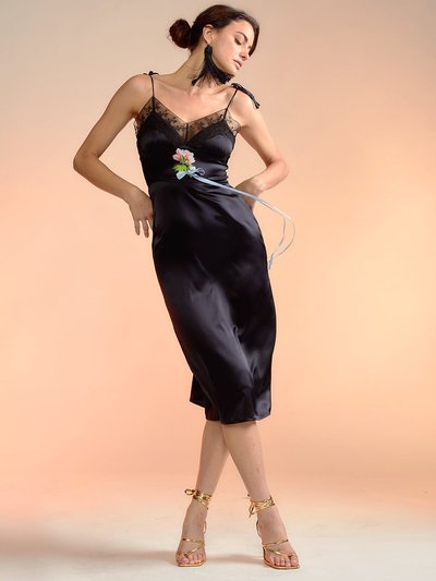 Cynthia Rowley Iris Silk Slip Dress - Black product