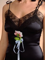 Iris Silk Slip Dress - Black