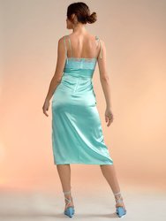 Iris Silk Slip Dress - Mint Green