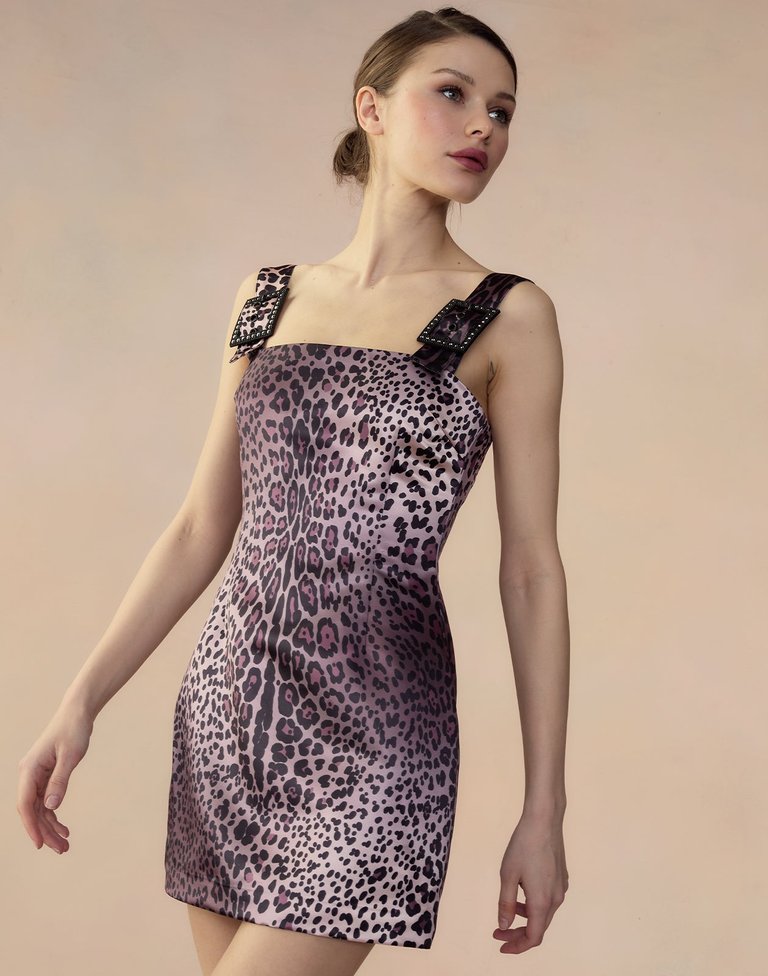 Leopardess Satin Dress - Leopard