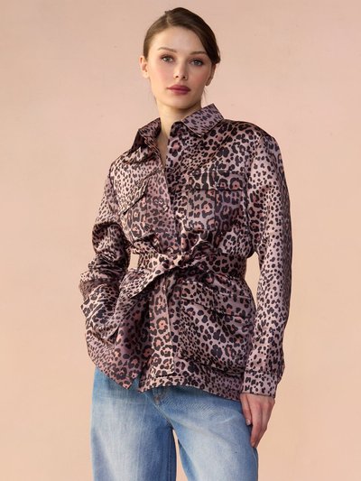 Cynthia Rowley Leopardess Satin Safari Jacket product