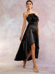 Livia Satin Skirt - Black - Black