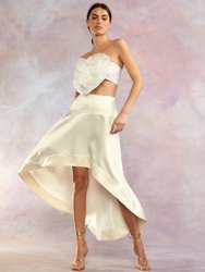 Livia Satin Skirt - White