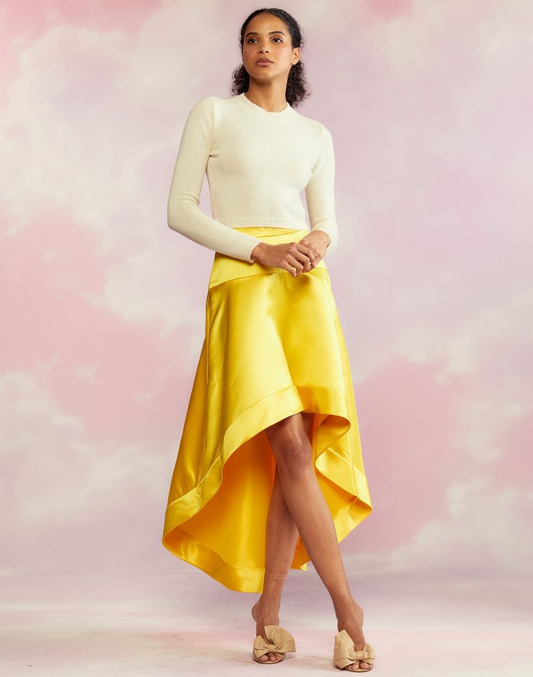 Livia Satin Skirt - Yellow - Yellow