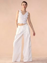 Marbella Cotton Cargo Pant - White