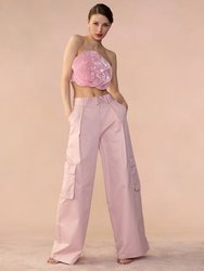 Marbella Cotton Cargo Pant - Pink