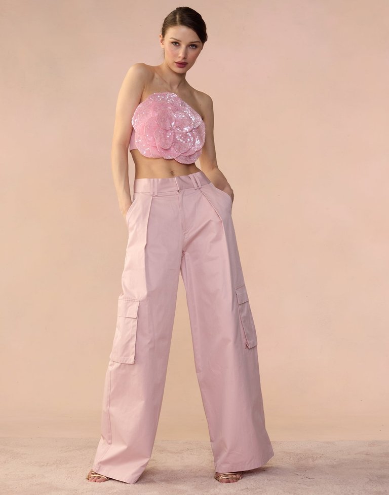 Marbella Cotton Cargo Pant - Pink