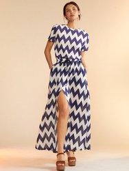 Mosaic Skirt - Navy Chevron  - Navy Chevron