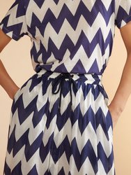 Mosaic Skirt - Navy Chevron 