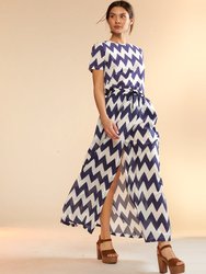 Mosaic Skirt - Navy Chevron 