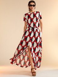 Mosaic Skirt - Red Geo - Red Geo