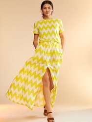 Mosaic Skirt - Yellow Chevron