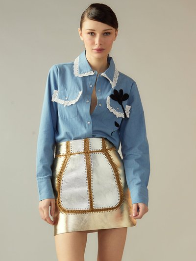 Cynthia Rowley Not My First Rodeo Denim Shirt - Light Blue Denim product