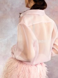 Organza Button Down Shirt - Light Pink