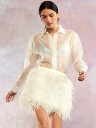 Organza Button Down Shirt - White